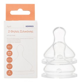 Korres Agali Θηλές Σιλικόνης Αργής Ροής 0m+, 2τμχ