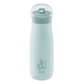 Nuk Mini-Me Flip Cup Stainless Steel Drinking Bottle Παγουράκι με Ρύγχος 12m+ Σιελ, 500ml