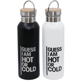 ΚΥΚΛΩΨ ΘΕΡΜΟΣ ΑΝΟΞΕΙΔΩΤΟ ΑΤΣΑΛΙ ME ΞΥΛΙΝΟ ΚΑΠΑΚΙ 500ml - (GUESS)