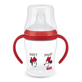 Nuk Εκπαιδευτικό Μπιμπερό Πλαστικό με Λαβές Κόκκινο για 6m+, 150ml