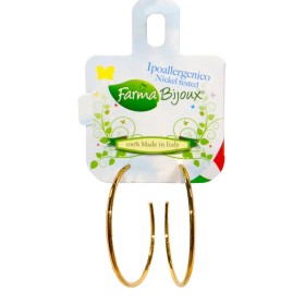 Farma Bijoux Υποαλλεργικά Σκουλαρίκια Κρίκοι 40mm σε Χρυσό Χρώμα, 1 ζευγάρι