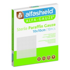 Alfashield Alfa-Gauze Sterile Paraffin Αποστειρωμένες Γάζες 10x10cm, 10τμχ