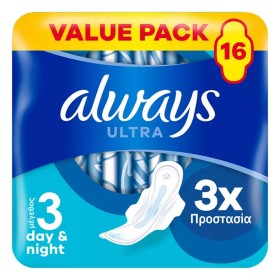 Always Ultra Day & Night Σερβιέτες με Φτερά Μέγεθος 3, 16τμχ