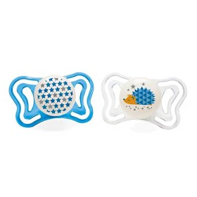 Chicco Πιπίλες Σιλικόνης για 16-36 μηνών Νυκτός Pink-White, 2τμχ