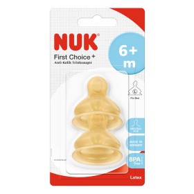 Nuk First Choice + Θηλές από Καουτσούκ Μεγάλης Ροής 6m+, 2τμχ