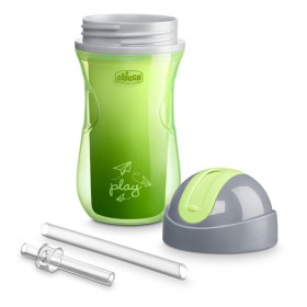 Chicco Sport Cup 14m+ Κύπελλο με Καλαμάκι από Σιλικόνη Λαχανί, 266ml