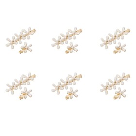 Ro accessories Κλιπ Λουλούδι Πέρλα σετ 2τμχ