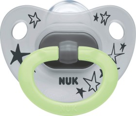  Nuk Happy Nights Πιπίλα Σιλικόνης Γκρι Αστεράκια Για Μωρά Από 18-36 Μηνών, 1τμχ