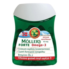 Mollers Forte Μουρουνέλαιο Μίγμα Ιχθυελαίου & Μουρουνέλαιου Πλούσιο σε Ω3 Λιπαρά Οξέα, 60 caps