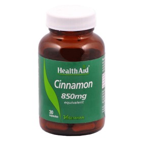Health Aid Cinnamon 850mg Συμπλήρωμα Διατροφής Φυσικής Βοήθειας για τον Διαβήτη, 30caps