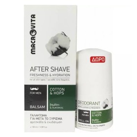 Macrovita Men Set After Shave Balsam, 100ml & ΔΩΡΟ Deodorant Cotton & Hops, 50ml