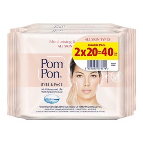 Pom Pon All Skin Types Υγρά Μαντηλάκια Ντεμακιγιάζ για Πρόσωπο & Μάτια (2x20τμχ), 40τμχ