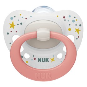Nuk Signature Ορθοδοντική Πιπίλα Σιλικόνης 0-6m Λευκή με Καρδιές, 1τμχ