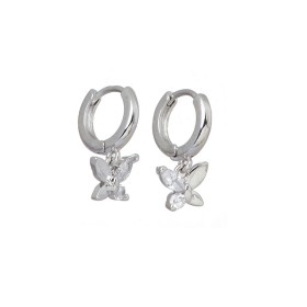 Ro-Ro Accessories Σκουλαρίκια Κρίκοι με Κρεμαστή Πεταλούδα Χρυσό, 1ζευγάρι
