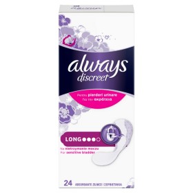 Always Discreet Incontinence Liners Long Σερβιετάκια για την Ακράτεια, 24τμχ