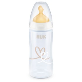 Nuk First Choice+ Μπιμπερό Λάτεξ Temperature Control 0-6m Λευκό Καρδιές, 300ml