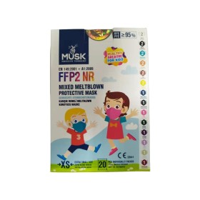 Musk Meltblown Protective mask FFP2 (KN95) Παιδικές Μάσκες Προστασίας Μιας χρήσης Διάφορα Χρώματα, 20τμχ