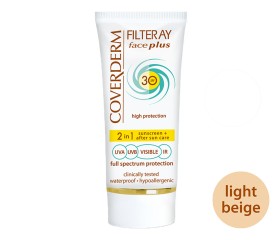 Coverderm Filteray Face Plus Αντηλιακό Προσώπου με Χρώμα Light Beige Για Κανονικές Επιδερμίδες SPF30, 50ml 