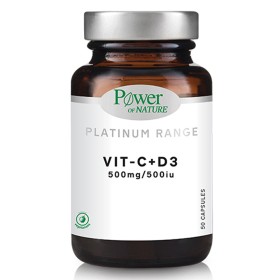 Power Health Platinum VIT-C+ D3 Συνδυασμός Βιταμινών C και D3, 50κάψουλες