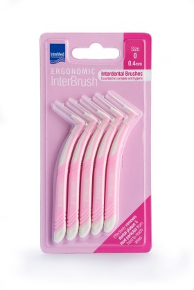 Intermed Ergonomic InterBrush Μεσοδόντια Βουρτσάκια Ροζ 0.4mm Μέγεθος 0, 5τμχ