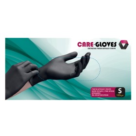 CARE GLOVES ΓΑΝΤΙΑ ΝΙΤΡΙΛΙΟΥ ΜΑΥΡΑ (100τεμ.) - (SMALL)
