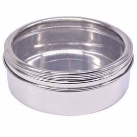 ΦΑΓΗΤΟΔΟΧΕΙΟ inox + ΚΑΠΑΚΙ ΔΙΑΦΑΝΕΣ (Φ17cm) - (203106)