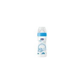 Chicco Well Being Bottle 2m+ Πλαστικό Μπιμπερό κατά των Κολικών με Θηλή Σιλικόνης "Σαν τη Μαμά", Γαλάζιο Χρώμα, 250ml