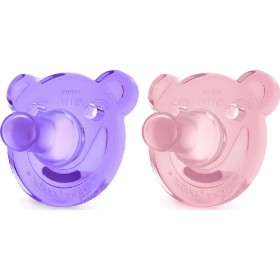 Philips Avent SCF194/05 Soothie Πιπίλα Σιλικόνης 3m+, Ροζ - Μώβ, 2 τεμάχια