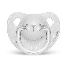 Suavinex Πιπίλα Σιλικόνης Ανατομική Whiskers Grey 6-18m, 1τμχ