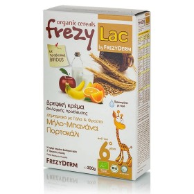 Frezyderm Frezylac Βιολογική Βρεφική Κρέμα Δημητριακών με Γάλα & Μήλο, Μπανάνα, Πορτοκάλι, 200 gr