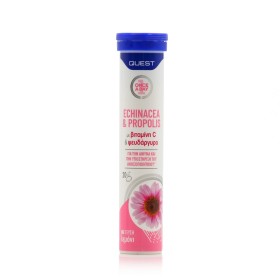 Quest Echinacea & Propolis Συμπλήρωμα Διατροφής Εχινάκεια & Πρόπολη με Βιταμίνη C & Ψευδάργυρο για Προστασία από Ιώσεις Γεύση Λεμόνι, 20tabs