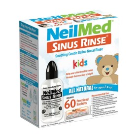 NeilMed Sinus Rinse Kids Kit All Natural 2Y+ Παιδιατρικό Σύστημα Ρινικών Πλύσεων, 1τεμ & Φακελάκια Ρινικών Πλύσεων, 60τεμ, 1σετ