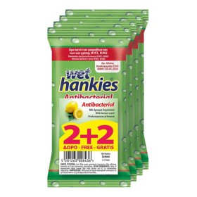 WetHankies Αντιβακτηριδιακά Μαντηλάκια Lemon συσκ 2+2 Δώρο, 15τμχ