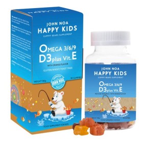 Eifron John Noa Happy Kids Omega 3/6/9 D3 Plus Vit. E Παιδικό Συμπλήρωμα Διατροφής, 90 ζελεδάκια