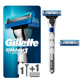 Gillette Mach3 Turbo Λαβή Aνδρικής Ξυριστικής Μηχανής, 1τμχ & Ανταλλακτικές Κεφαλές, 2τμχ