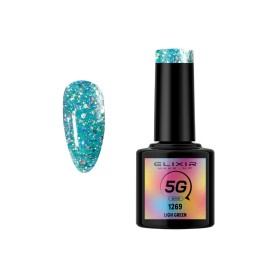Elixir Make-up 5G Glitter Semi Gel Ημιμόνιμο Bερνίκι με Γκλίτερ Νο1269 Ligh Green, 8ml