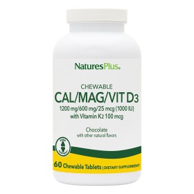 Natures Plus Cal/Mag/Vit.D3 Μασώμενες Ταμπλέτες με Γεύση Σοκολάτα, 60chew.tabs