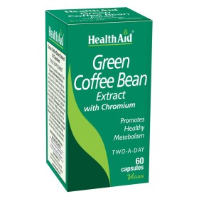 Health Aid Green Coffee Bean Extract Συμπλήρωμα με Εκχύλισμα Πράσινου Καφέ & Χρώμιο για Υγιή Μεταβολισμό, 60caps