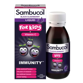 Sambucol for Kids Black Elderberry + Vitamin C Παιδικό Σιρόπι από Σαμπούκο για την Ενίσχυση του Ανοσοποιητικού, 120ml