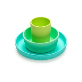 Melii Silicone Feeding Set Lime Σετ Φαγητού Σιλικόνης Πράσινο, 3τμχ