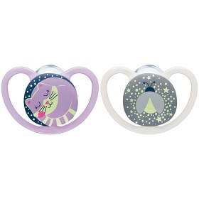 Nuk Space Night Πιπίλες Σιλικόνης Μωβ 18-36m, 2τμχ