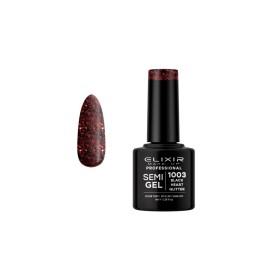 Elixir Make-up Semi Gel Ημιμόνιμο Επαγγελματικό Βερνίκι Νυχιών Νο1003 Black Heart Glitter, 8ml
