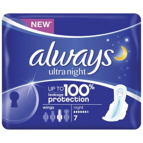 Always Ultra Night Σερβιέτες Νύχτας Υψηλής Απορροφητικότητας, 7τμχ