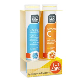 Pharmalead Promo Calcium με γεύση Lime, 20 Effer.tabs & Δώρο Vitamin C 1000mg με Γεύση Ποροκάλι, 20 Effer.tabs