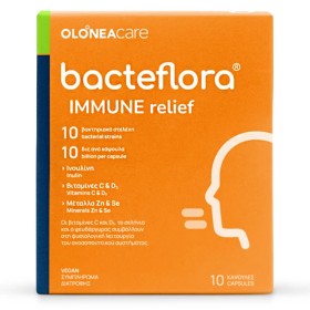 Olonea Bacteflora Immune Relief Συμπλήρωμα Διατροφής για Μείωση των Συμπτωμάτων Κρυολογήματος, 10κάψουλες
