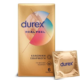 Durex RealFeel Προφυλακτικά από Προηγμένο Υλικό για πιο Φυσική Αίσθηση Κατά την Επαφή, 6τεμ