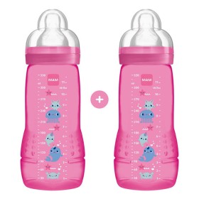 Mam Promo Easy Active Baby Bottle Μπιμπερό Με Θηλή Σιλικόνης 4+ Μηνών Ροζ 2x330ml (365SG), 2τμχ