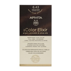 Apivita My Color Elixir Μόνιμη Βαφή Μαλλιών 6.43 Ξανθό Σκούρο Χάλκινο Μελί, 125ml 