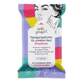 Selfie Project Acne Cleansing Wipes Υγρα Καθαριστικά Μαντηλάκια Προσώπου, 25τμχ