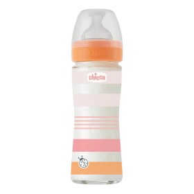 Chicco Well Being Γυάλινο Μπιμπερό Κατά των Κολικών με Θηλή Σιλικόνης 0+, 240ml 